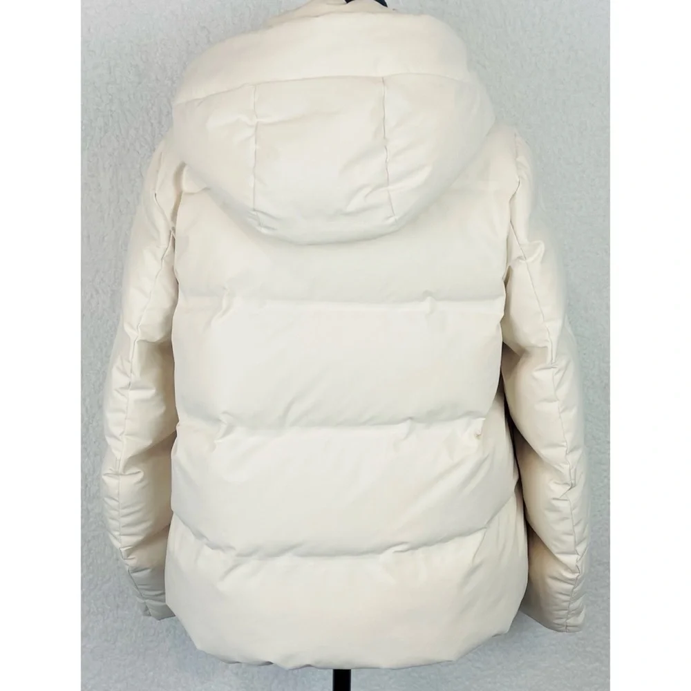 UNIQLO • Cream Seamless Hooded Down Puffer Jacket, XS - Picture 5 of 16